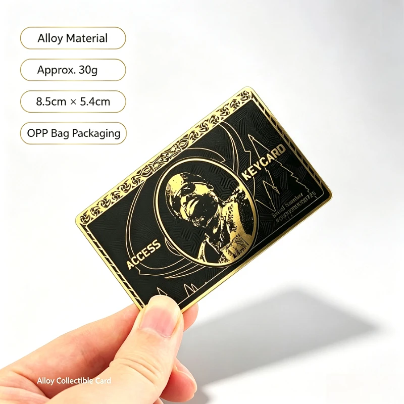 Alloy Black Decor Collectible Card, Game Peripheral Commemorative Souvenir for Birthday Graduation Party Gift
