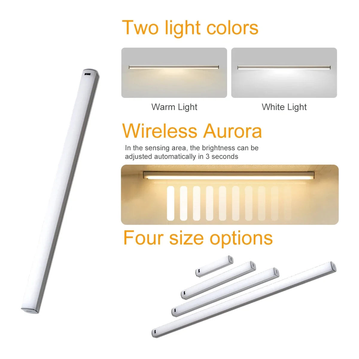 Wireless LED Cabinet Light with Hand Sweep Sensor - USB Rechargeable Night Lamp for Bedroom & Wardrobe
