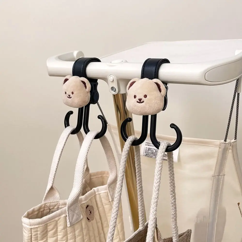 

Bear Baby Stroller Hooks Double Hook Cart Organizer Hanging Hook Rabbit Stroller Accessories Stroller Accessories Cartoon