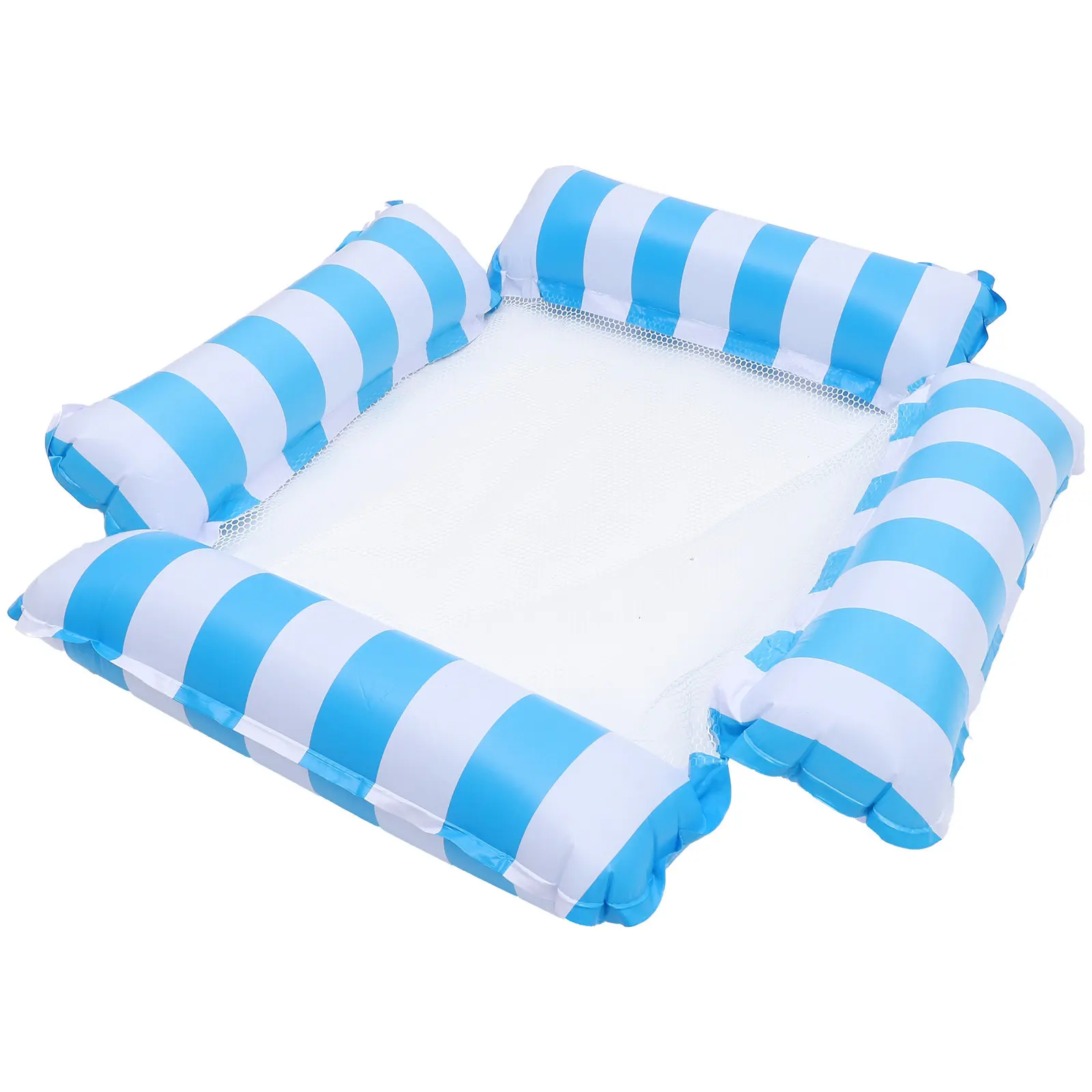 Heavy Duty Inflatable Pool Hammock Floating Mesh Chair for Adults Foldable Portable 220Lb Weight Capacity Stylish Light Color