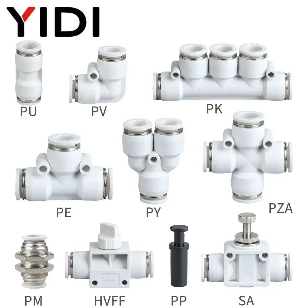 YIDI Pneumatic Air Connector Compressor Hose Fittings Sets Quick Release Connectors Kit Pipe Repair Y L T X Shaped 4mm 8mm 12mm