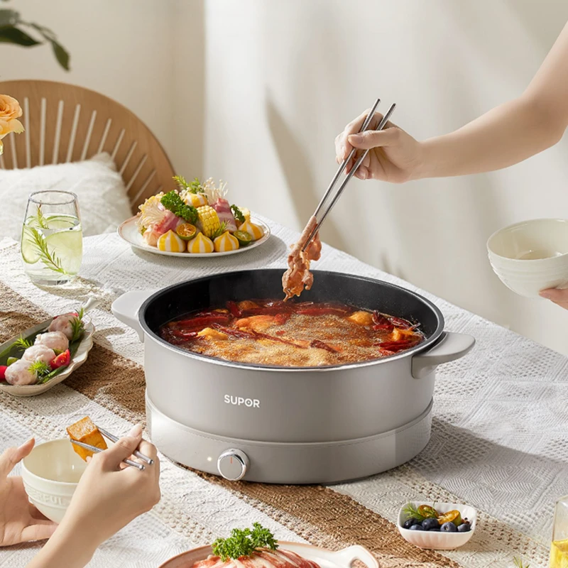 Supor electric hot pot household split 6L multi-functional electric heating pan stir-frying cooking  integrated non-stick pan