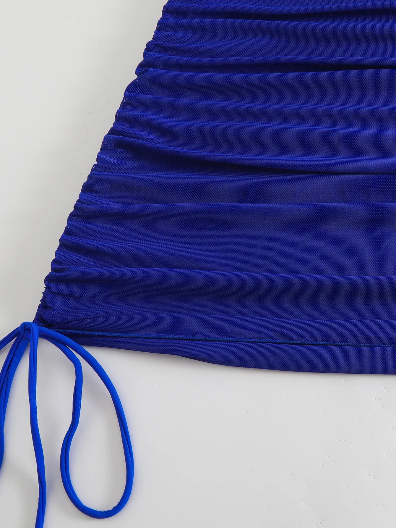 Sexy azul cobrir 2025 feminino vestido de malha túnica biquíni senhora manga curta fatos de banho quimono cordão beachwear outfit férias
