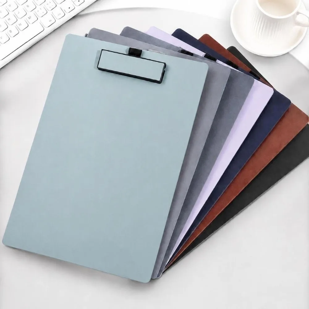 1Pc Durable PU Leather A4 Clipboard Hard with Pen Slot Document Folder Writing Board Students