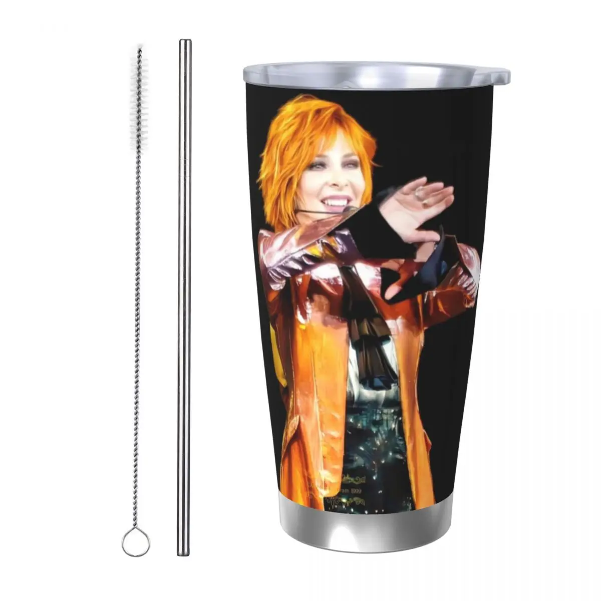 Mylene Farmer Nevermore 20oz Cup Large Capacity Car Mug Leak-proof Juice Coffee Cup Food Grade