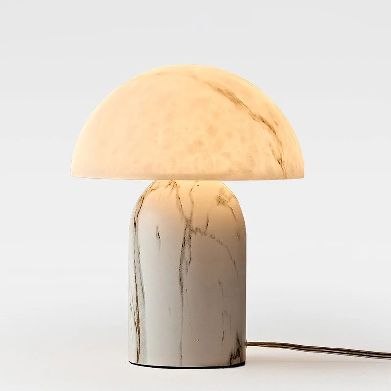 

Bedroom bedside lamp high-end art study atmosphere living room marble retro mushroom table lamp