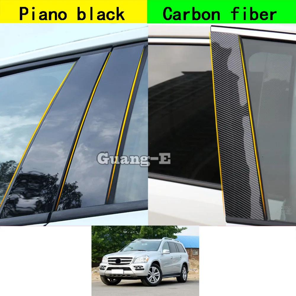 

Car PC Material Pillar Post Cover For Mercedes-Benz GL Class X164 2006-2012 Door Trim Window Molding Decoration Sticker Plate