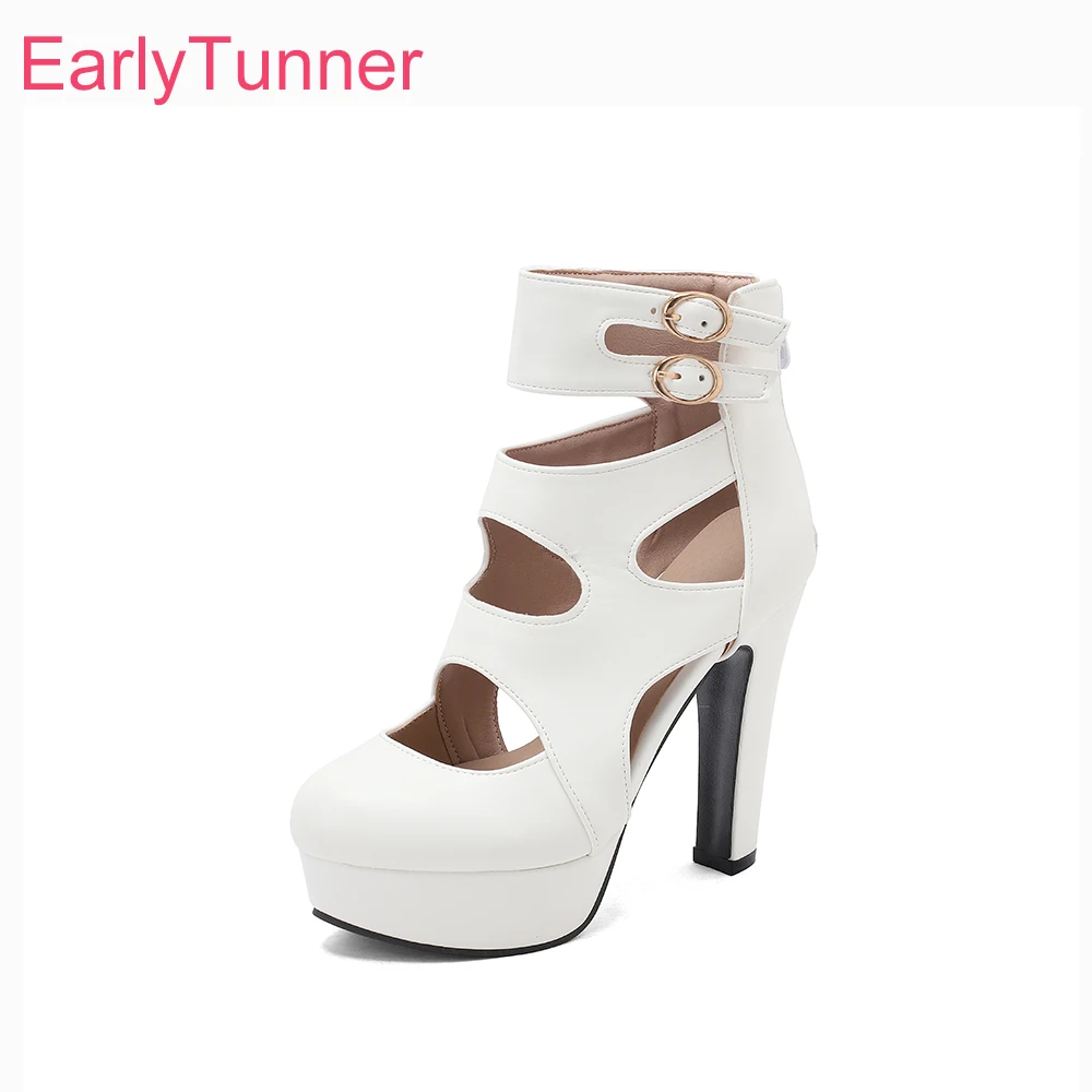 

2026 Summer Mature Women Platform Sandals Ankle Strap Super High Heels Lady Cosplay Shoes Big Plus Size 12 43 45 50