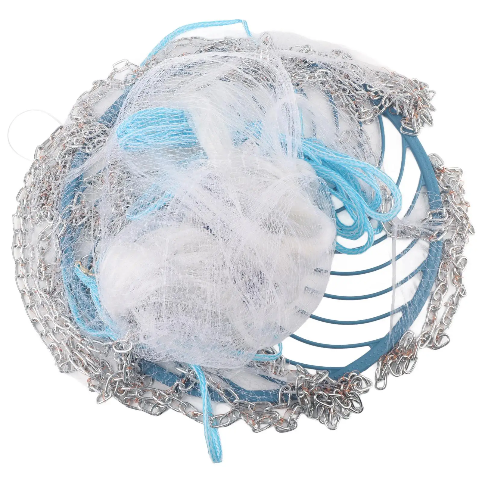 High Strength 360/480cm Hand Throwing Fishing Net with Flying Disc - Durable Nylon Cast Net for Effective Fishing