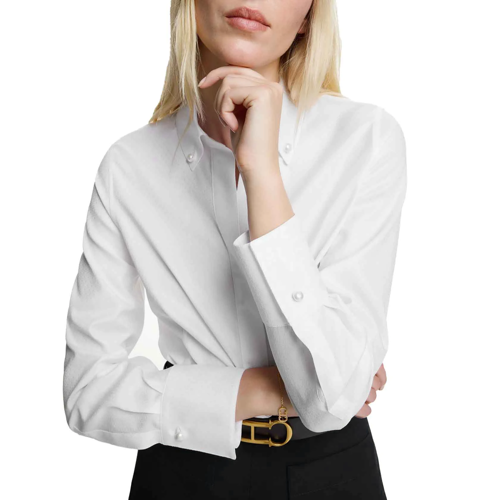 2025 Casual Women Long Sleeve Blouses Women White Tops Design Shirt Office Lady Blouse Elegant Classic Solid Top