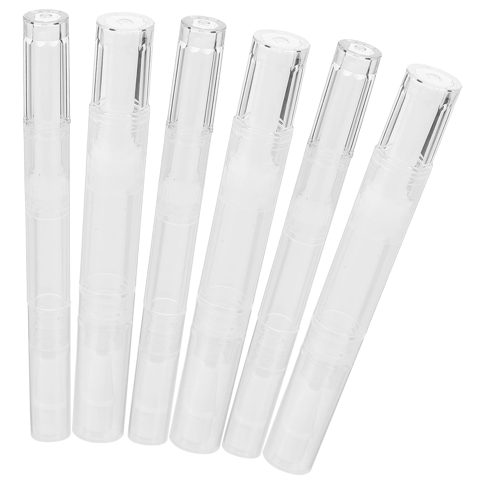 

6 Pcs Empty Cuticle Pens Transparent Nail Oil Dispensing Packing Bottles 3ml 5ml Refillable Nail Container Oil Pen