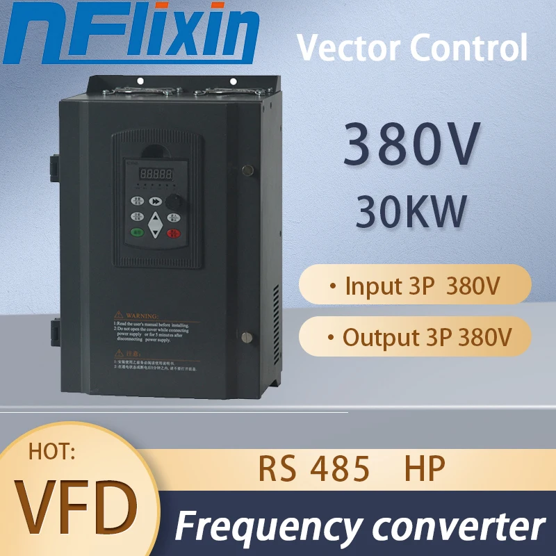 

HOT VFD 380v 30KW Variable Frequency Drive Inverter 3HP Input 3HP Output Frequency Converter Fan motor speed control