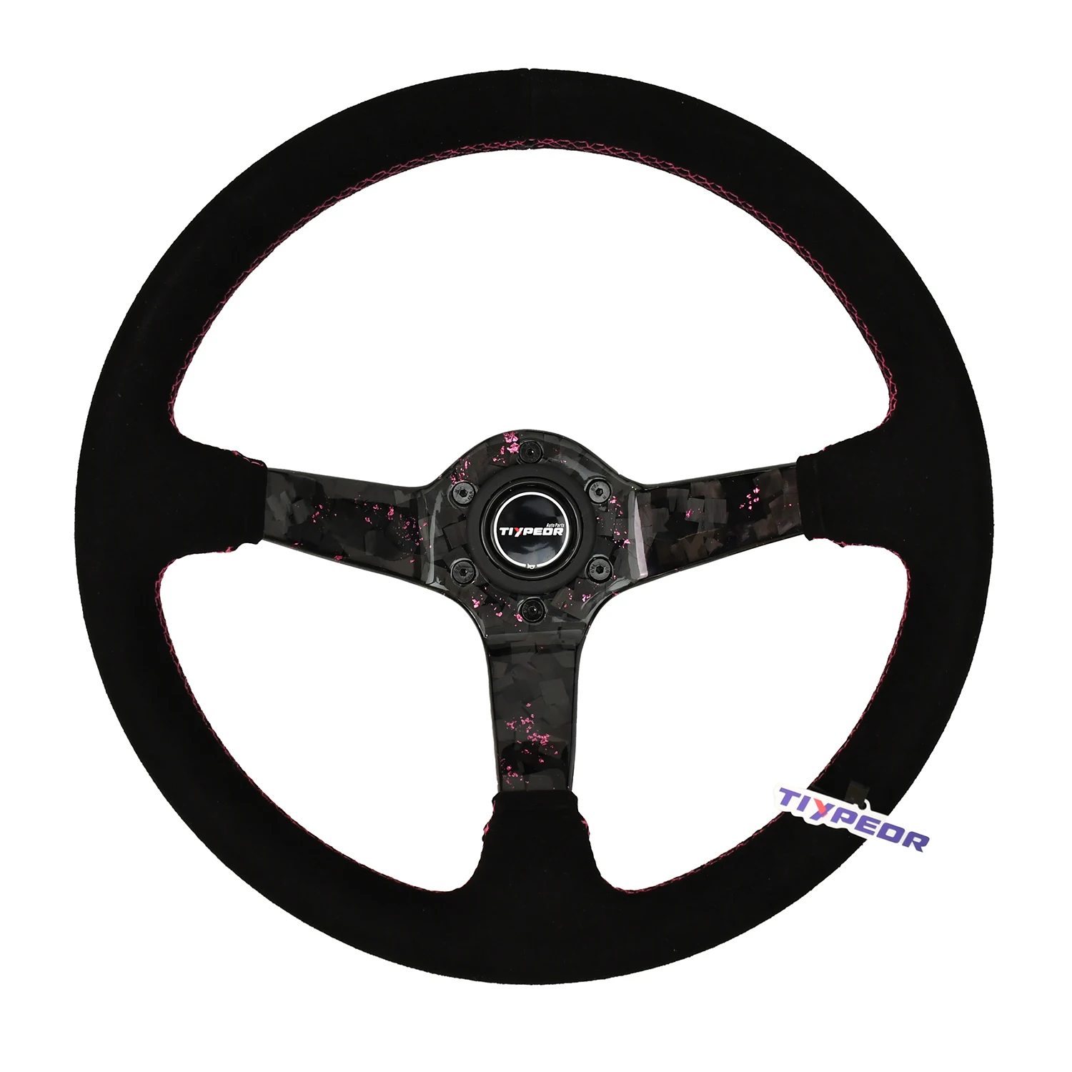 Universal Exclusive Design Tiypeor 3 Spoke Forged Carbon Fiber Suede High Quality Car Modified Steering Wheel