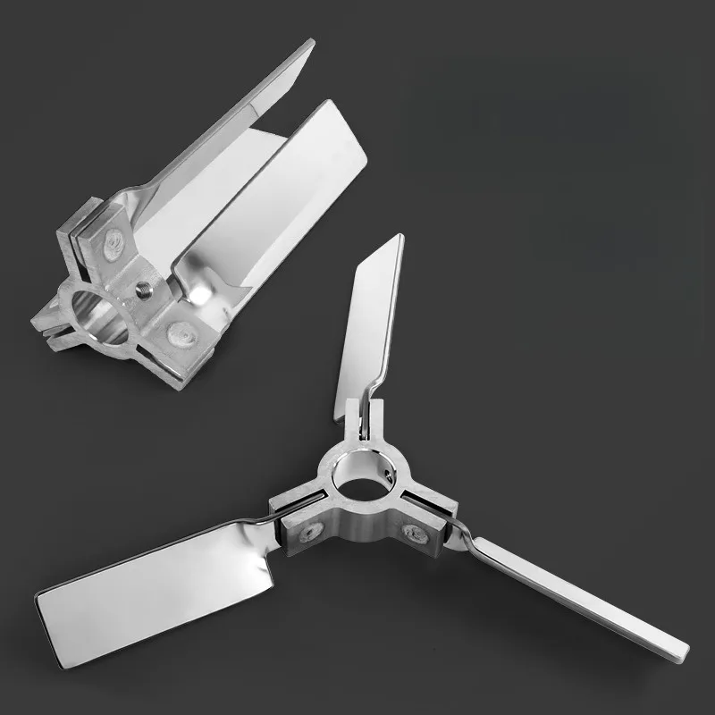 Telescopic Stainless Steel Centrifugal Impeller Folding Three Blade Dispersion Paddle 12/15mm Inner Hole Wear Resistant Durable