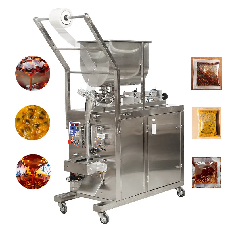 Máquina envasadora automática de bolsas de plástico, bolsita pequeña, llenado de salsa de tomate, aceite de chile, miel, Chutney, Sambal, tamarindo, pasta