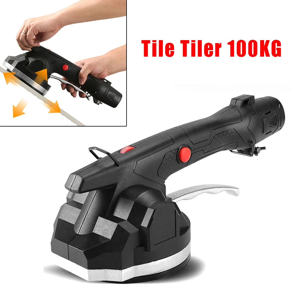 DC 12V 600W 6-Speed Adjustment 100KG Handheld Electric Ceramic Tile Tiling Machine For Floor Wall Balcony Tile With Charger