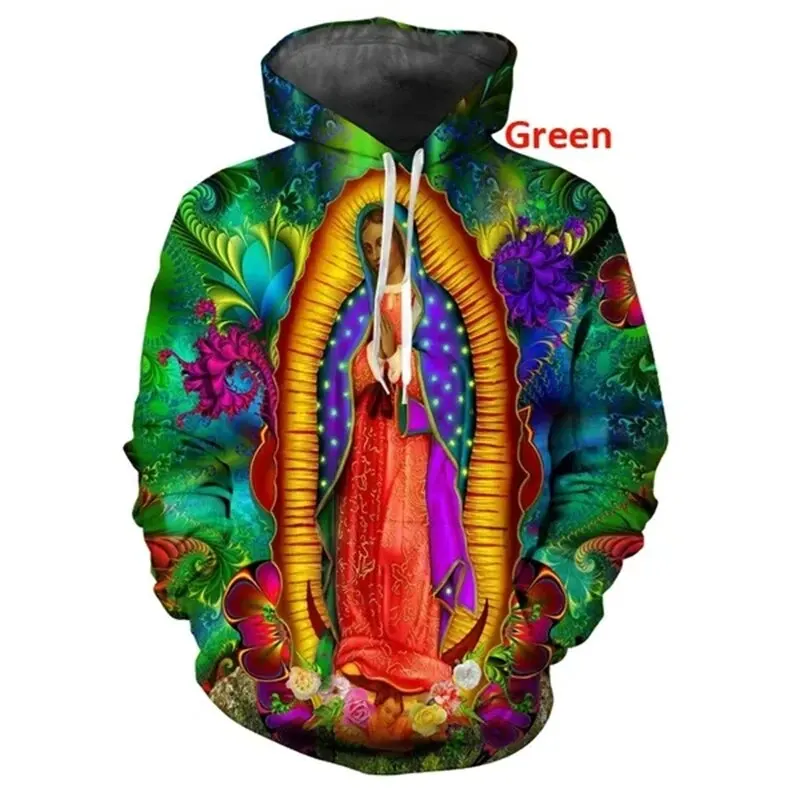 New Fashion 3D Hoodies Blessed Virgin Mary&Jesus Print Faith Love Hope MenWomen Casual Hoodies Long Sleeve Hoodies Sweatshirt