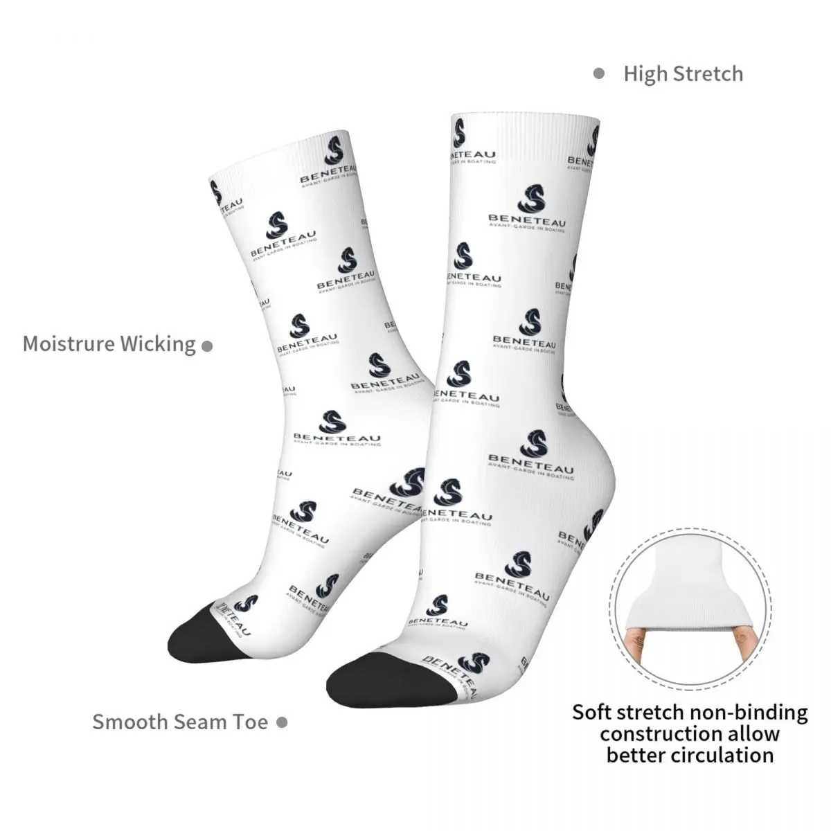 Beneteau Sailboat Sailing Yacht POCKET SIDE Socks Harajuku Quality Stockings All Season Long Socks for Unisex Birthday Present