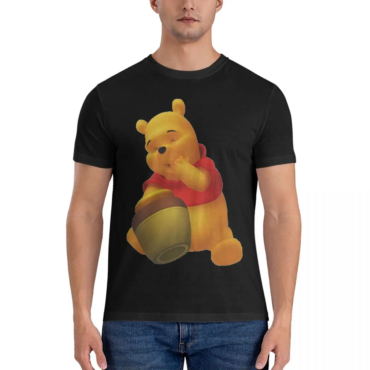 Anuncios And Piglet T-Shirts Men Disney Winnie The Pooh Vintage Cotton Tee Shirt Crew Neck Short T Shirts Gift Idea Clothes