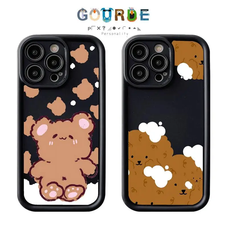 

Gourde Funny Cute Casing Anime Bear Pattern Phone Case for Iphone 15 14 12 13 11 Pro Max IP 7 8 Plus Iphon X XS XR Xs Max