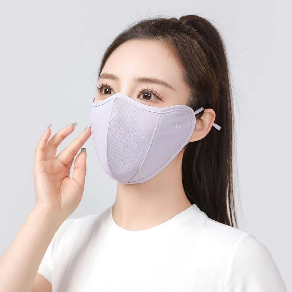 New Breathable Ice Silk Mask Washable Dustproof Riding Face Mask Mesh Anti-UV Anti-sun Mask Four Seasons