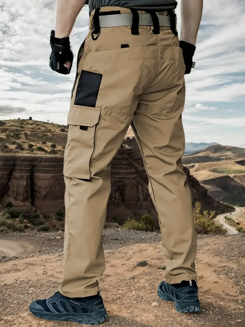 2025 السراويل التكتيكية في الهواء الطلق رجالي مدينة العمل البضائع السراويل الربيع الصيف مقاوم للماء متعددة جيب السراويل المشي لمسافات طويلة التدريب وزرة