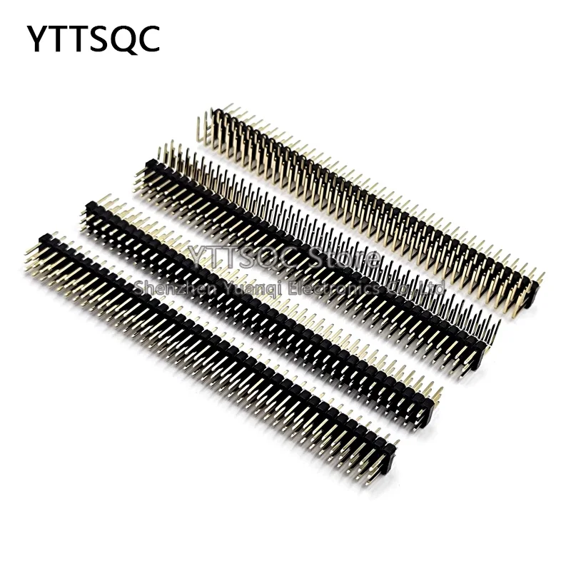 2ชิ้น3X40 P 2.54มม. พินส่วนหัวของพินสามแถวหมุดสี่เหลี่ยมมุมฉากชายผ่านรูชุบทองสามแถว2.54พื้นที่2ชิ้น