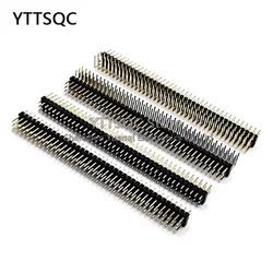 2PCS 3x40 P 2.54mm Pitch Pin Header Triple Row Male Right Angle Square Pins Through Hole Gold Plated Three Rows Space 2.54 2PCS
