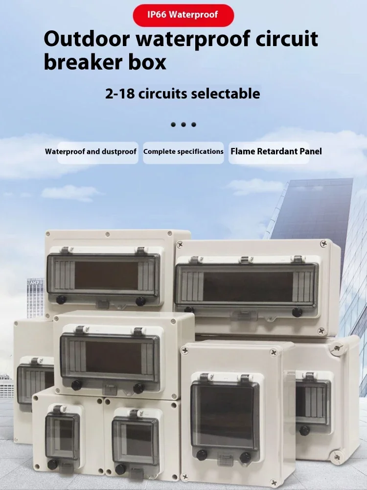 Outdoor Waterproof Plastic Distribution Box with Air Switch Rainproof Leakage Protection for Strong Household Installation