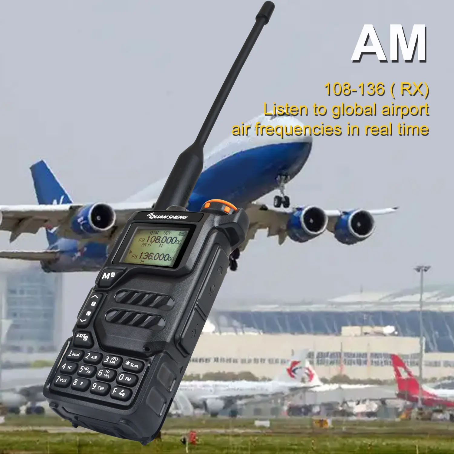 Imagem -06 - Walkie Talkie sem Fio rx Uv-k5 Quansheng Vhfuhf 136174mhz 400470mhz rx tx Dtmf Vox fm Air Band Freq Copy Radio 50600mhz