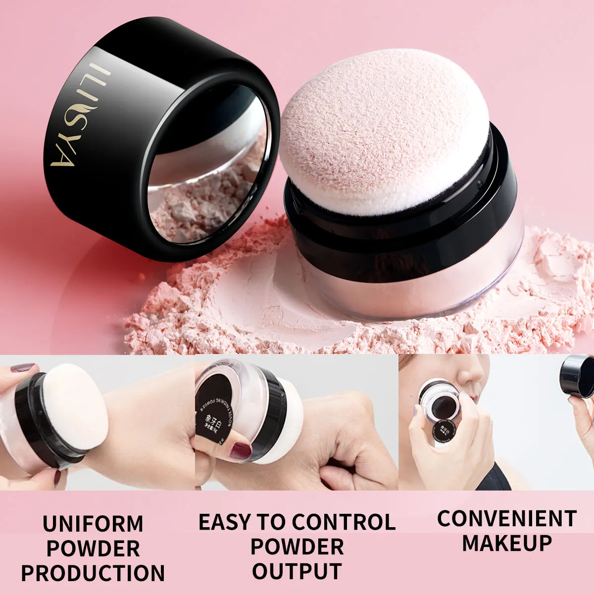 3 Boxes Makeup Setting Loose Powder With Powder Puff Waterproof Makeup Long-lasting Oil Control Concealer Skincare Sets