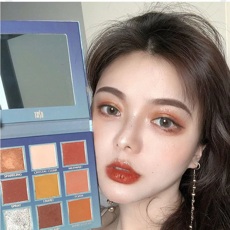Tasu Nine-Color Eyeshadow Gold Hourglass Blue Ocean Iridescent Matte Pearl Light Domestic Back-To-School Supplies
