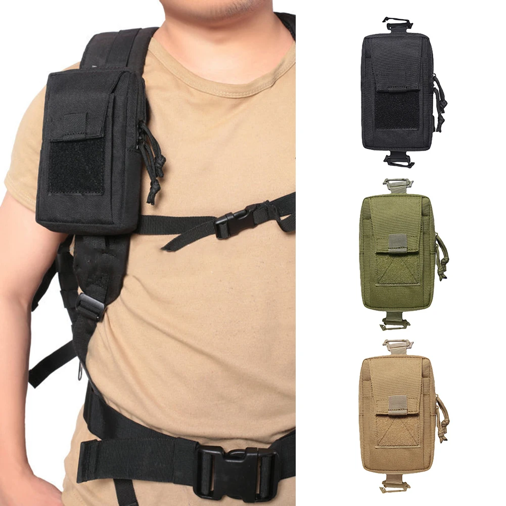 

Molle Tactical Backpack Shoulder Strap Bag EDC Tool Waist Pouch Phone Holder Outdoor Hunting Running Accessories Bags