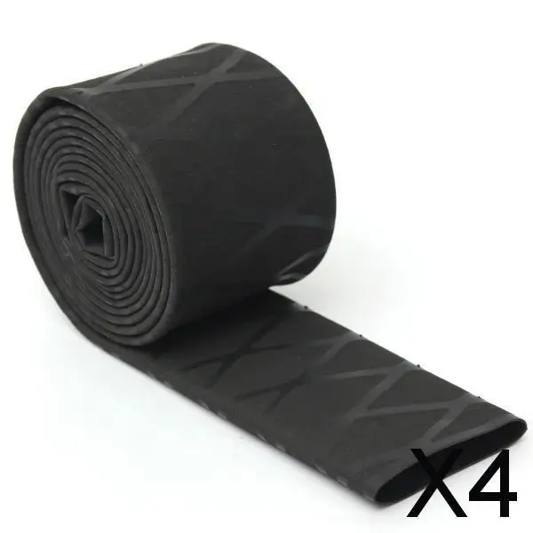 4-6pack Non Slip Heat Shrink Tubing Textured Grip Fishing Rod Black 1x0.2cm