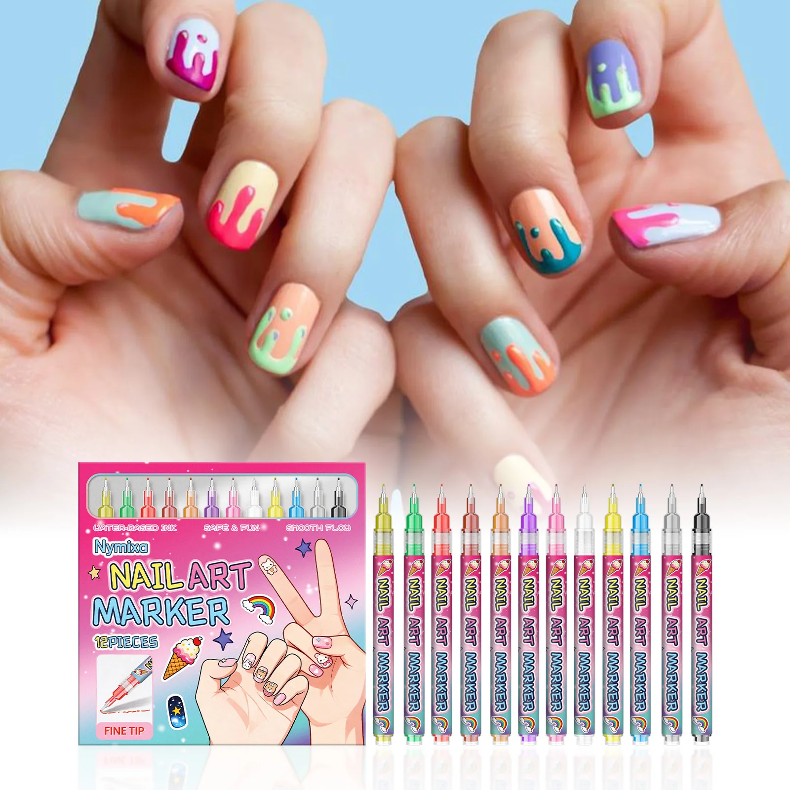 

Горячая новинка 2025: Креативный маркер для дизайна ногтей, гладкая ручка для рисования граффити, тонкий наконечник, декоративная ручка для ногтей DIY