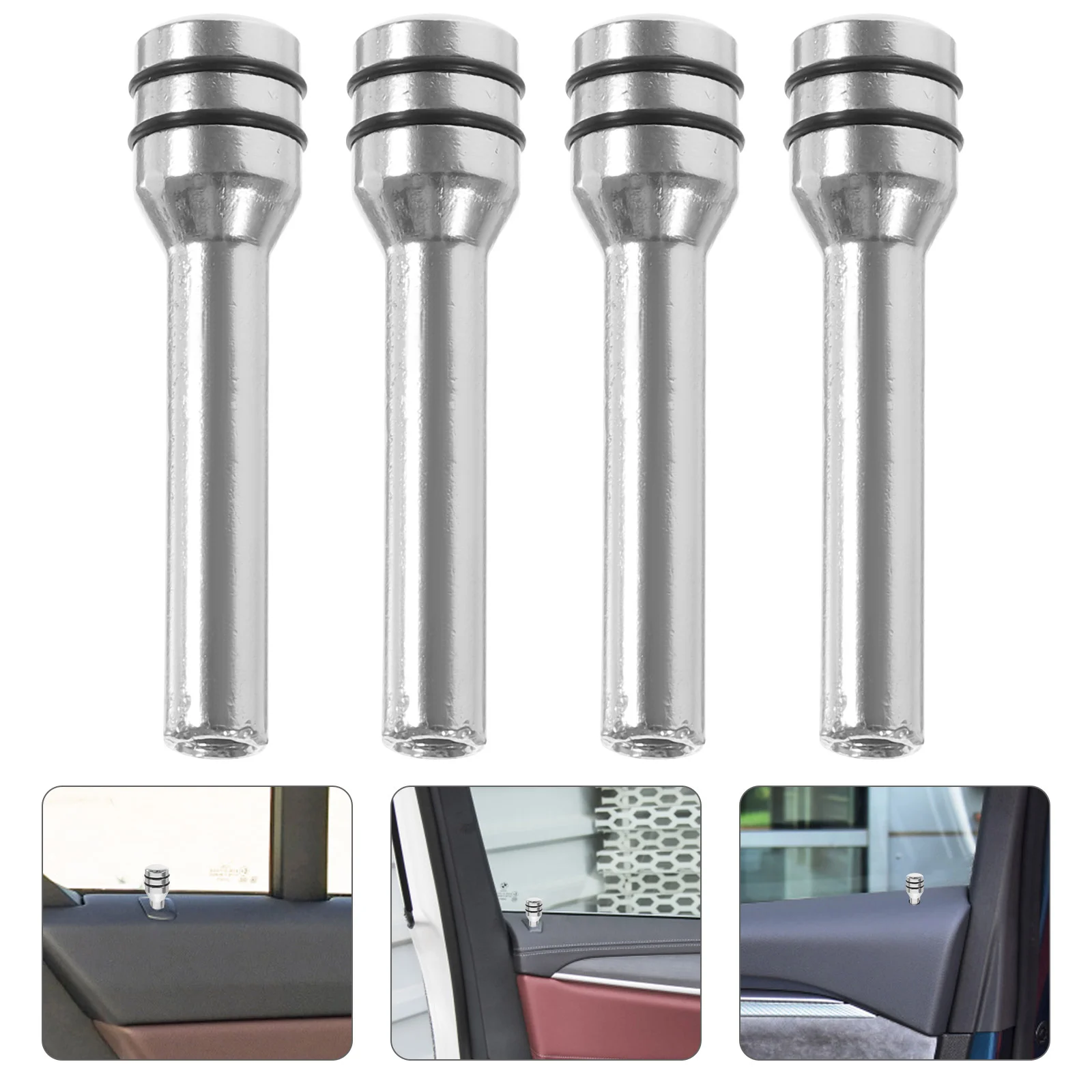 

4 Pcs Car Door Lock Pull Pin Air Tag Knobs Auto Inner Decor Hook up for Truck Aluminum Alloy Travel Automotive Pins