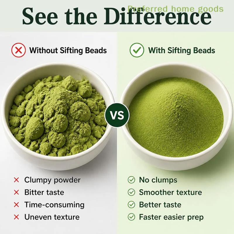 ZLinKJ Stainless Steel Matcha Sifter Rolling Beads Flower Shape Non-Toxic Food Grade for Beginner Barista Tea Making Starter Ki