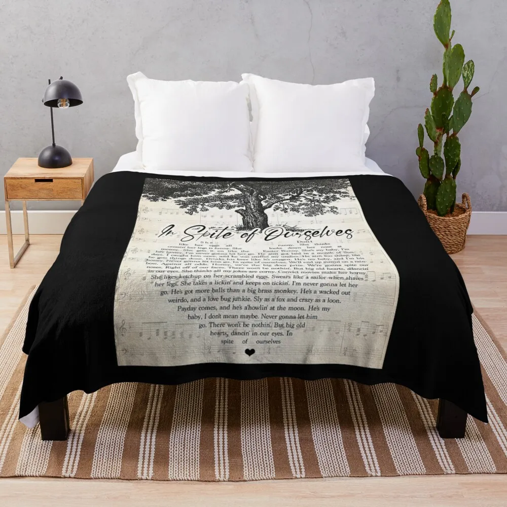 

In Spite Of Ourselves Lyrics - Tree And Lyrics Wall Art Throw Blanket Vintage Tourist Blankets