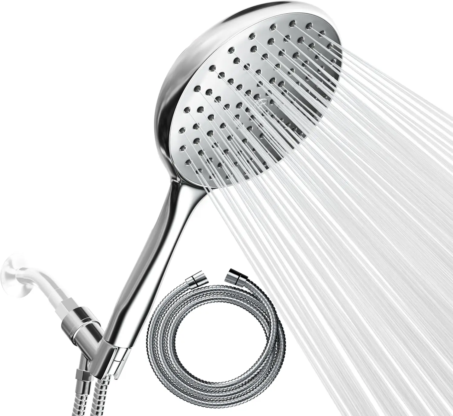 

High Pressure Handheld Shower Head with 6-Inch Rain Face and Adjustable Bracket, Easy Installation in Minutes
