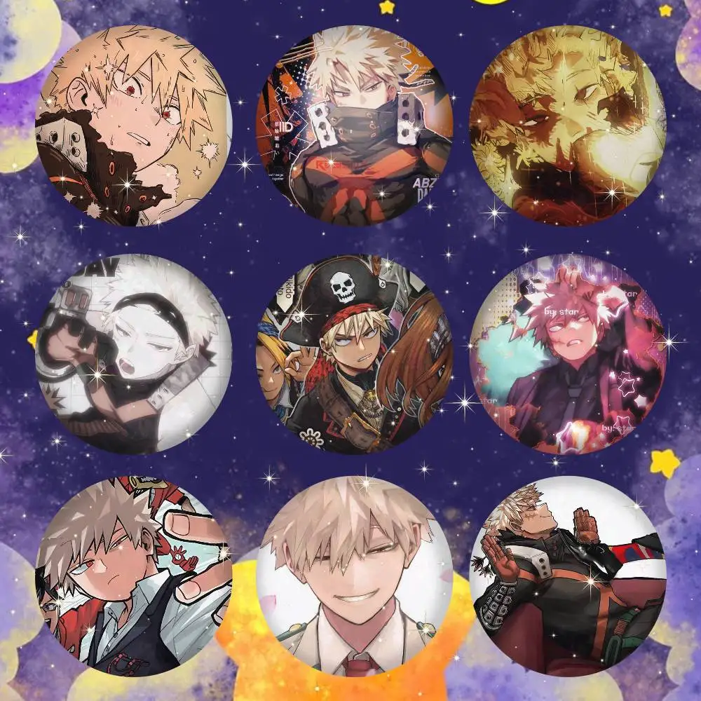 K-Katsuki B-Bakugo Anime Round Badges, Brooches, Clothing Accessories, Birthday Gifts, Anime Conventions