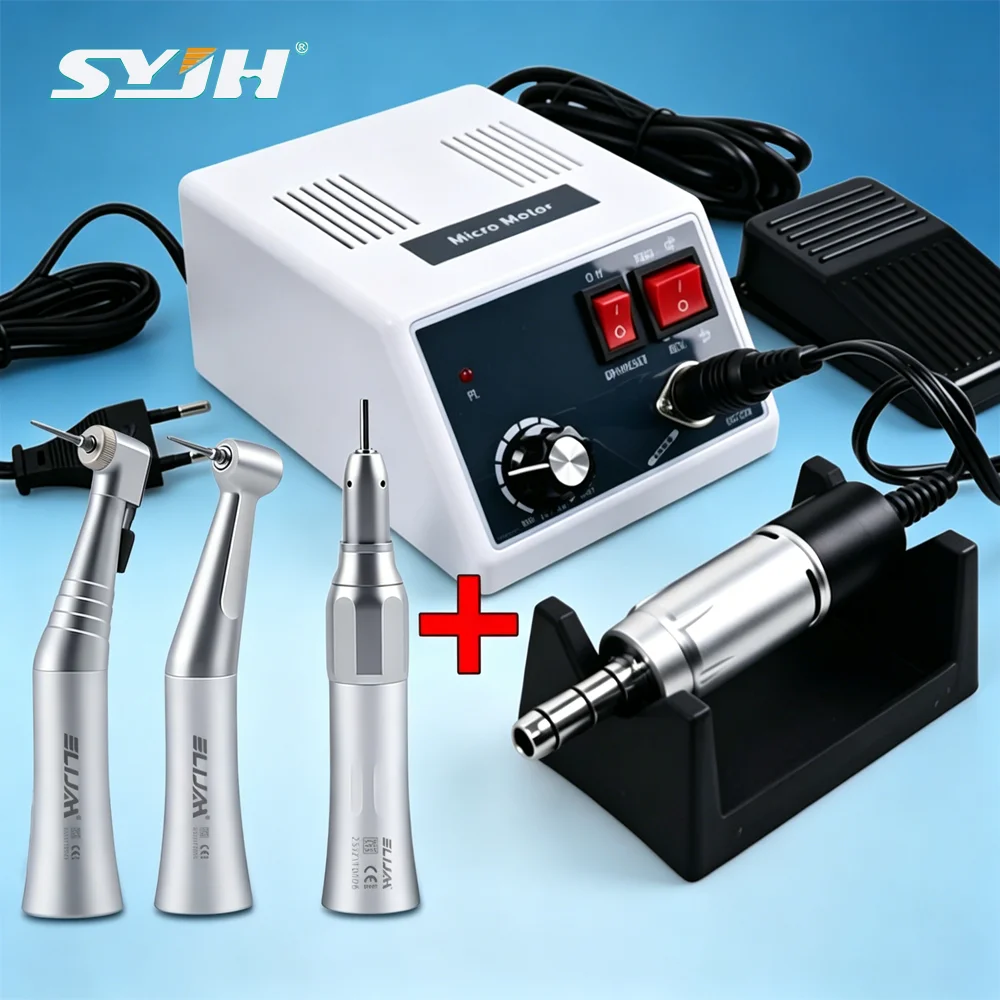SYJH Dental Micromotor Motor Polishing Machine E-Type 35000 RPM With FX Series Low Speed Handpiece for Polishing Grinding