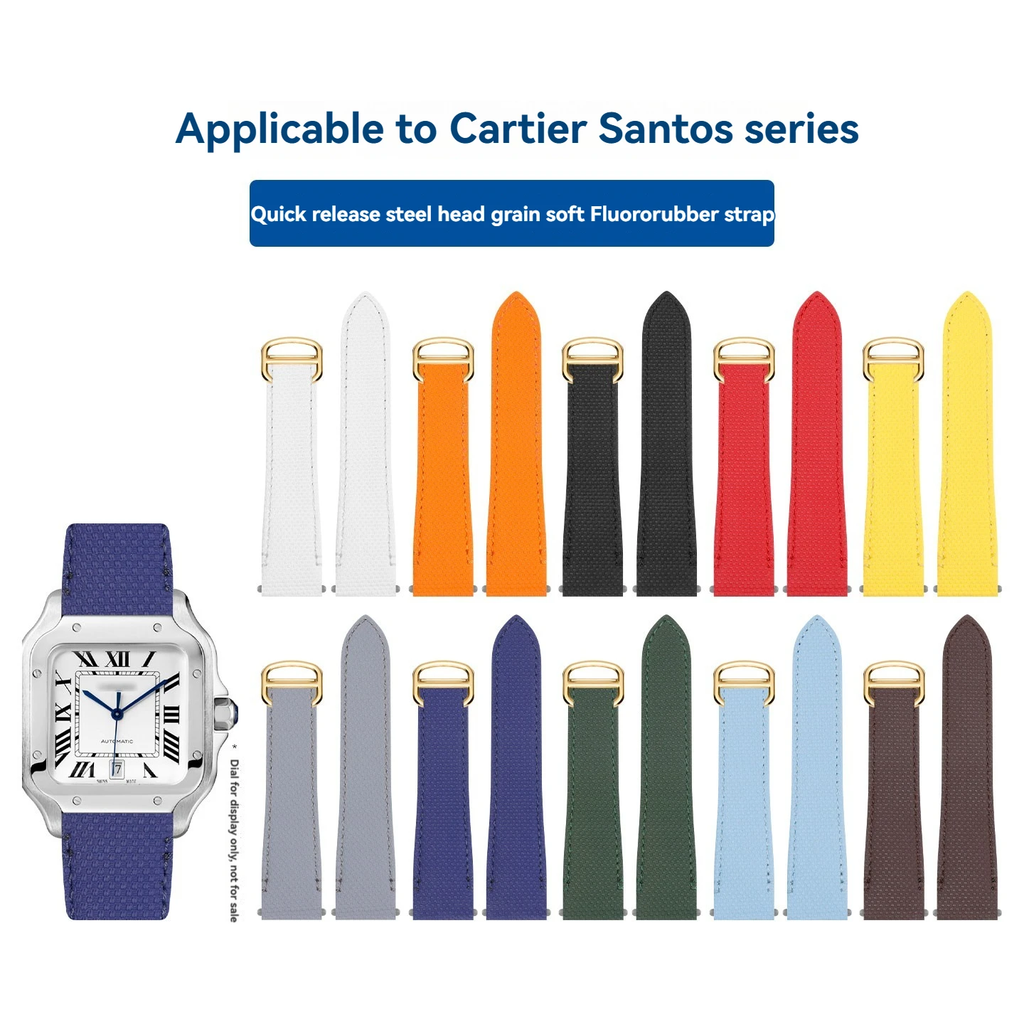 حزام ساعة مطاطي FKM مقاس 19 مم - مراجعة Cartier Watch Santos وسعره