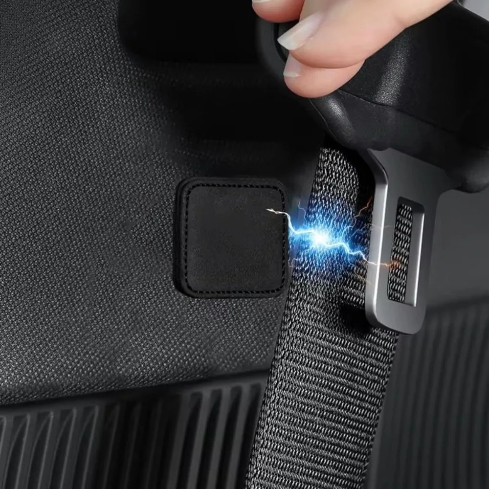 Magnetic Suction Seat Belt Clip Adjustable Clip Universal Seat Belt Holder Pu Leather Stabilizer Fastener Seat Belt Fixing Clip