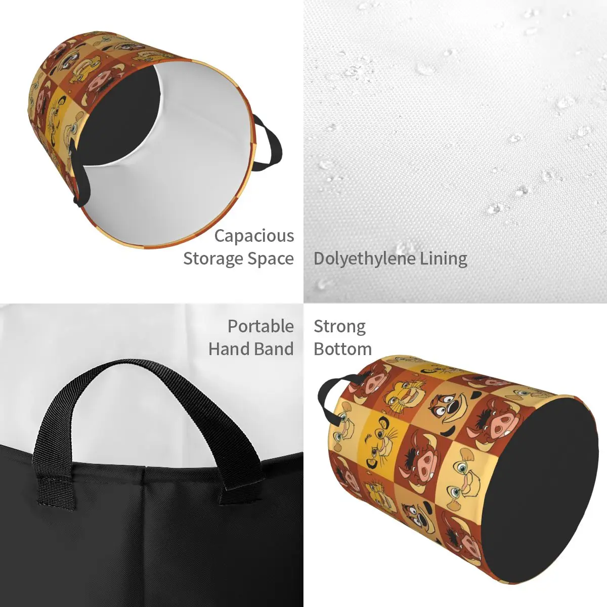 Anime The Lion King Cartoon Laundry Basket Collapsible Large Clothes Storage Bin Cartoon Baby Hamper - view 4