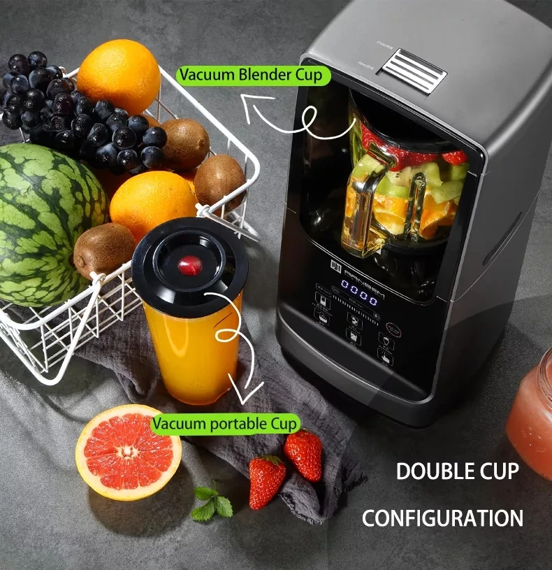 With Sound Proof Smoothie Maker Food Mixer Vacuum Blender Household High Quality Ice Smoothies Maker Dry Grinder