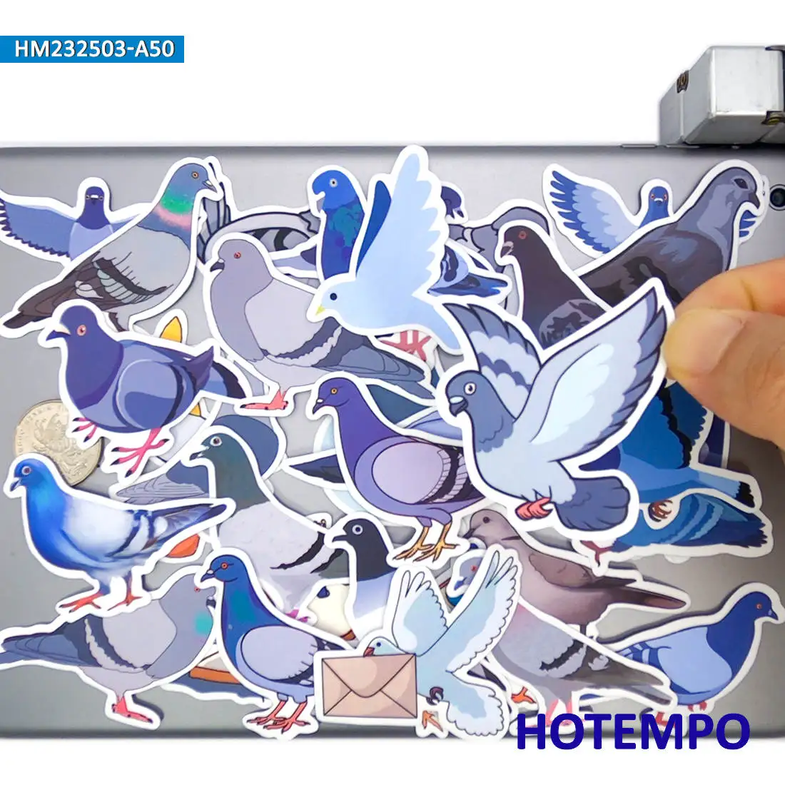 20/30/50PCS Pigeons Stickers Cute Bird Dove Cartoon Pattern Animal Decals for Kid Scrapbook Journal Luggage Laptop Phone Sticker