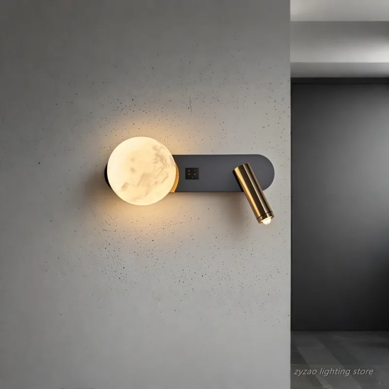 

Wall Lamp Nordic Modern Black and White Minimalist Living Room Sofa Background Wall Decorative Lamp Bedroom Bedside Lamp