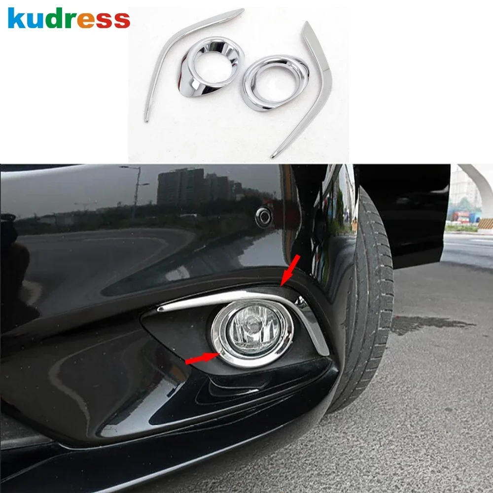 Front Fog Light Lamp Cover Trim For Mazda 6 Atenza Sedan 2013 2014 2015 Chrome Car Head Foglight Bezel Trims Accessories