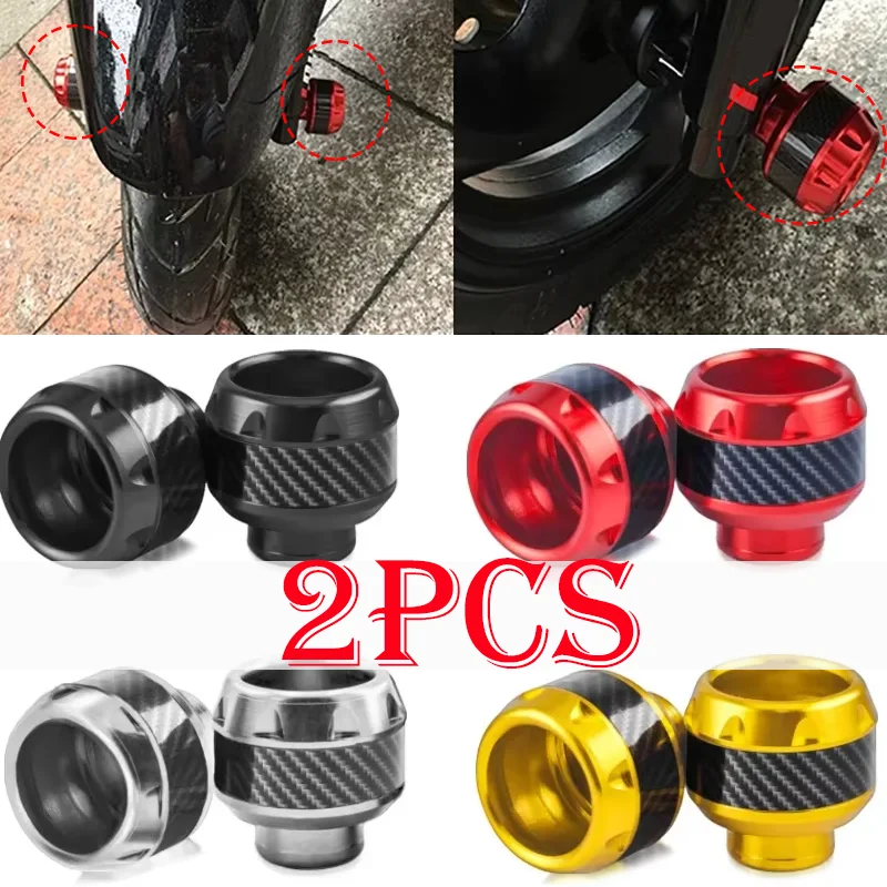 2PCS Motorcycle Front Fork Cup Falling Crush Protector High-quality Carbon Fiber Aluminum Alloy Protectors Moto Accessories