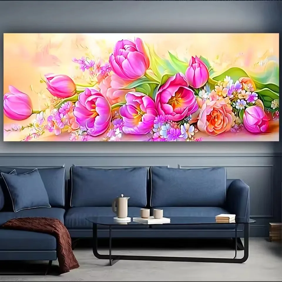 

Large Fantasy Tulip Diamond Painting Full Square Round Diamond Embroidery Mosaic Mysterious Still Life Home Decor 2025 Gift,